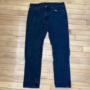 Levis 502 Regular Taper Mens Black Denim Jeans 32x30